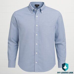 J.Crew Blue Oxford Button-Down Shirt Men’s Medium Mauritius Cotton Long Sleeve